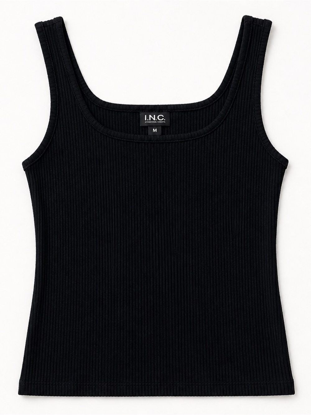 INC‎ International Concepts Ribbed Square-Neck Tank Top